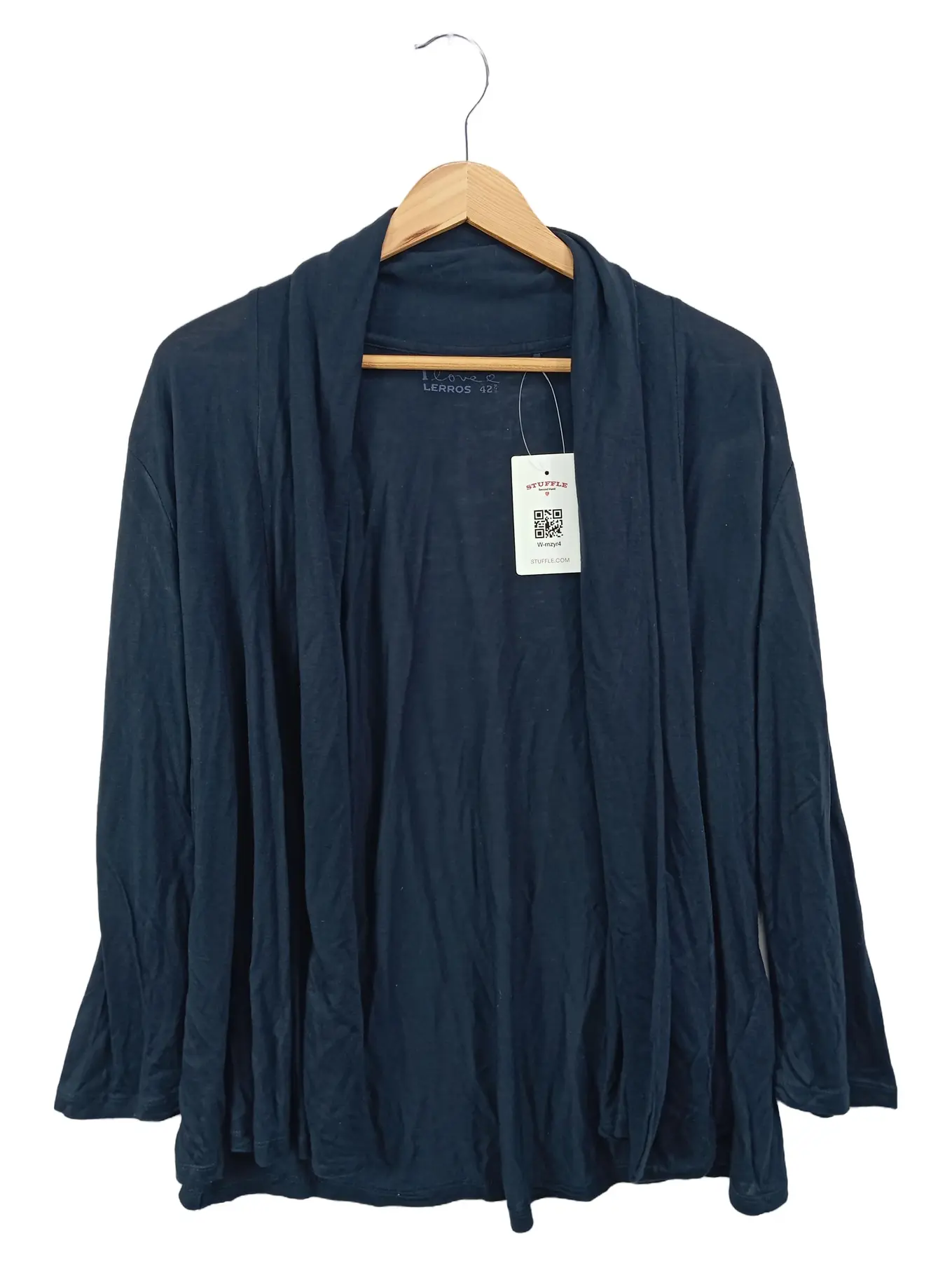 LERROS Damen Strickjacke Gr. 42/L Blau Klassisch Elegant Viskose