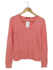 Vorschaubild 1 von Damen Pullover Rosa Baumwolle V-Ausschnitt Einheitsgröße Casual