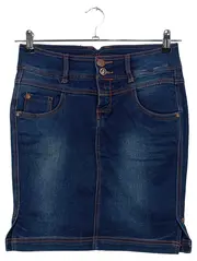 Vorschaubild 1 von Damen Jeansrock Gr. 36/S Blau Casual Midirock
