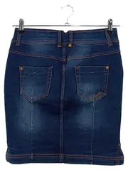 Vorschaubild 2 von Damen Jeansrock Gr. 36/S Blau Casual Midirock