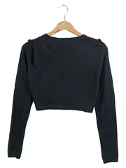 Vorschaubild 2 von Strickjacke Damen Gr. 36/S Schwarz Viskose Wolle Kaschmir Elegant