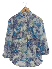 Vorschaubild 1 von Bluse Damen 32/XXS Mehrfarbig Blumenmuster Casual Langarm Chiffon