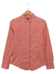 Vorschaubild 1 von Damen Hemdbluse Gr. 36/S Rot Weiß Kariert Klassisch Casual