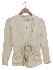 Vorschaubild 1 von Damen Strickjacke Gr. 38/M Beige Bohemian Vintage Cardigan