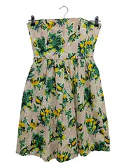 Vorschaubild 1 von Damen Freizeitkleid 34/XS Beige Blumenmuster Bohemian Sommer