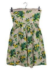 Vorschaubild 2 von Damen Freizeitkleid 34/XS Beige Blumenmuster Bohemian Sommer