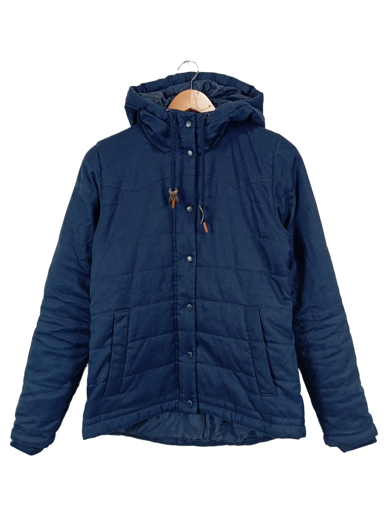 REEBOK Damen Steppjacke Blau Gr. 36/S Vintage Casual Kapuze Outdoor