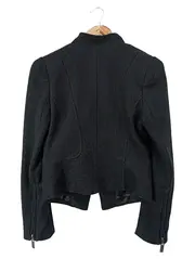 Vorschaubild 2 von Damen Winterjacke Gr. 38/M Schwarz Casual Modern Asymmetrischer Reißverschluss