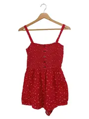 Vorschaubild 1 von Jumpsuit Damen Gr. 36/S Rot Blumenmuster Sommer Casual