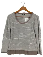 Vorschaubild 1 von Damen Pullover Gr. 36/S Grau Meliert Strickmuster Casual Langarm