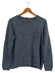 Vorschaubild 1 von Pullover Damen Gr. 38/M Grau Casual Basic Strick Langarm