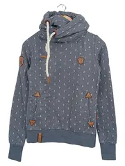 Vorschaubild 1 von Damen Sweatjacke Gr. 34/XS Blau Anker Muster Kapuze Casual