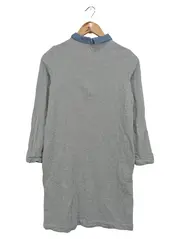 Vorschaubild 2 von Damen Blusenkleid Gr. 34/XS Grau Baumwolle Klassisch
