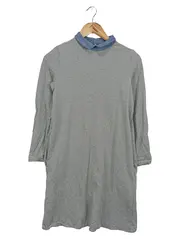 Vorschaubild 1 von Damen Blusenkleid Gr. 34/XS Grau Baumwolle Klassisch