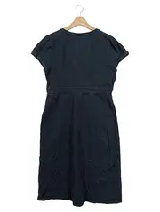 Vorschaubild 2 von Damen Freizeitkleid Gr. 40/L Schwarz Klassisch Elegant Baumwolle