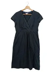 Vorschaubild 1 von Damen Freizeitkleid Gr. 40/L Schwarz Klassisch Elegant Baumwolle