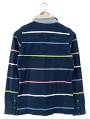 Vorschaubild 2 von Damen Poloshirt Langarm gestreift Blau Gr. 36/S Casual Preppy