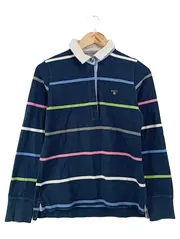 Vorschaubild 1 von Damen Poloshirt Langarm gestreift Blau Gr. 36/S Casual Preppy