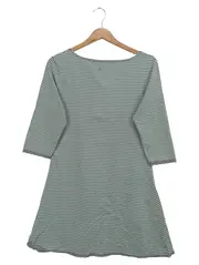 Vorschaubild 2 von Damen Freizeitkleid Gr. 36/S Grün Gestreift Baumwolle Klassisch