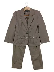 Vorschaubild 1 von TAIFUN Damen Hosenanzug Gr. 36/S Business Klassisch Braun Baumwolle