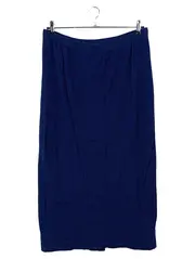 Vorschaubild 1 von Faltenrock Damen Gr. 50/52 Blau Klassisch Elegant Baumwolle Maxirock