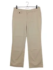 Vorschaubild 1 von Damen Stoffhose Beige Gr. 40 Klassisch Casual Basic Baumwolle