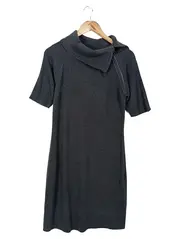 Vorschaubild 1 von Damen Strickkleid Grau Gr. 38/M Elegant Minimalistisch