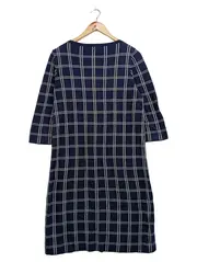 Vorschaubild 2 von Damen Freizeitkleid Gr. 38/M Blau Kariert Klassisch Elegant