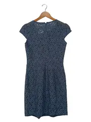 Vorschaubild 2 von Etuikleid Damen 38/M Blau Spitze Elegant Business Kleid
