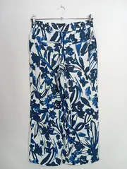Vorschaubild 2 von Damen Stoffhose Gr. 40 L Blau Floral Muster Casual Modern