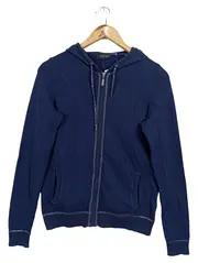 Vorschaubild 1 von Damen Sweatjacke Gr. 32/34 Blau Casual Baumwolle Kapuze Reißverschluss