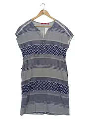 Vorschaubild 1 von Damen Blusenkleid Gr. 38/M Blau Gemustert Casual Vintage