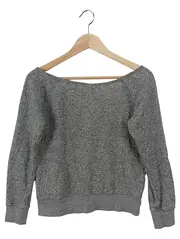 Vorschaubild 2 von Pullover Damen Grau Logo-Print Gr. 32/XS Casual Langarm