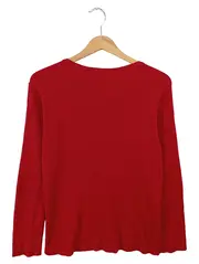 Vorschaubild 2 von Damen Pullover Rot Gr. 36/S Rippstrick Casual Basic