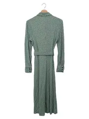 Vorschaubild 2 von Damen Blusenkleid Gr. 36/S Grün Grafisch Midi Hemdblusenkleid