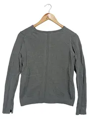 Vorschaubild 2 von Damen Pullover Gr. 34/XS Grau Melierter Baumwolle Klassisch Casual