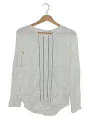 Vorschaubild 1 von Damen Bluse Gr. 32/XXS Weiß Casual Feminin Viskose Langarm