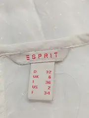 Vorschaubild 3 von Damen Bluse Gr. 32/XXS Weiß Casual Feminin Viskose Langarm