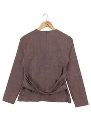 Vorschaubild 2 von Damen Hemdbluse Gr. 36/S Braun Kariert Klassisch Business Langarm