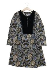 Vorschaubild 1 von Damen Freizeitkleid XS 34 Blumenmuster Vintage Bohemian Minikleid Mehrfarbig