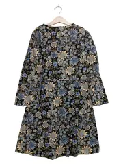 Vorschaubild 2 von Damen Freizeitkleid XS 34 Blumenmuster Vintage Bohemian Minikleid Mehrfarbig