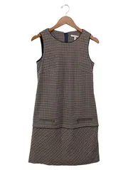 Vorschaubild 1 von Damen Freizeitkleid Gr. 34/XS Kariert Mehrfarbig Ärmellos Elegant