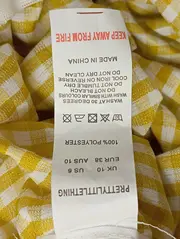 Vorschaubild 4 von Damen Sommerkleid Gr. 38/M Gelb Kariert Bohemian