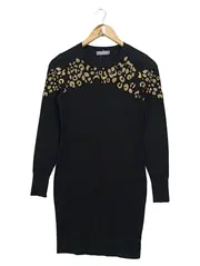 Vorschaubild 1 von Damen Etuikleid Gr. 36/S Schwarz Elegant Animal-Print Pailletten