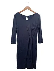Vorschaubild 1 von Damen Freizeitkleid Gr. 38/M Blau Klassisch Elegant Raffungen Cut-Out
