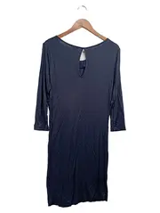 Vorschaubild 2 von Damen Freizeitkleid Gr. 38/M Blau Klassisch Elegant Raffungen Cut-Out