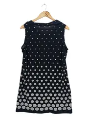 Vorschaubild 2 von Businesskleid Damen Blau Punkte Ärmellos Klassisch Gr. 40 L