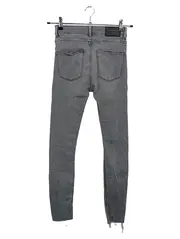 Vorschaubild 2 von Damen Jeans Slim Fit Grau Gr. 36 Ripped Fransen