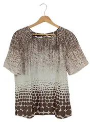 Vorschaubild 1 von Bluse Damen Braun Punkte Farbverlauf Casual Einheitsgröße