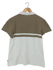 Vorschaubild 2 von Damen Poloshirt Gr. 38/M Casual Braun Gestreift Baumwolle